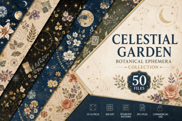 Celestial Garden Botanical Ephemera Collection