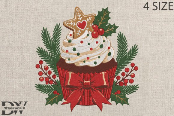 Christmas Cupcake Embroidery File