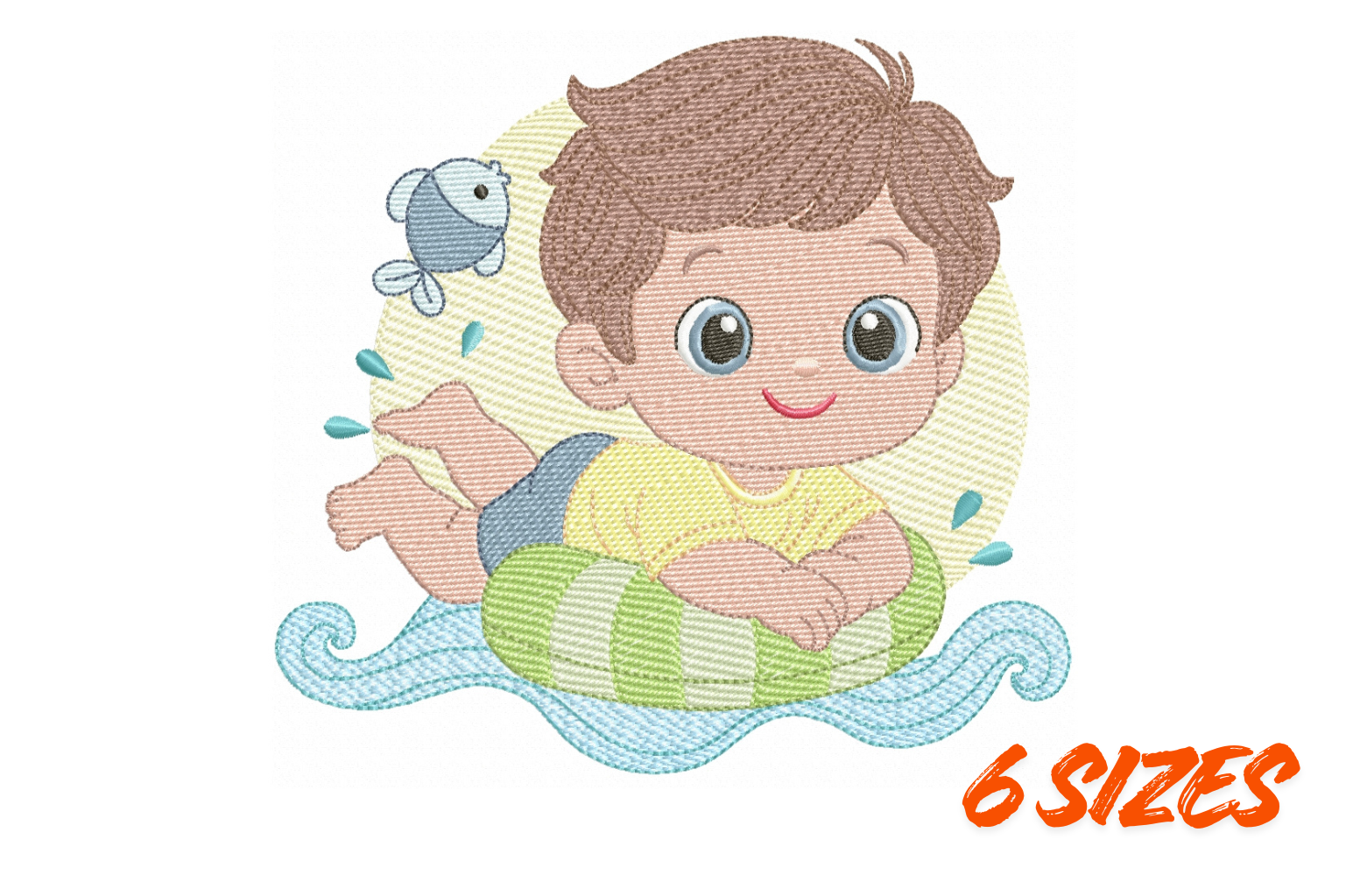 Cute Boy Summer Embroidery Design Pack