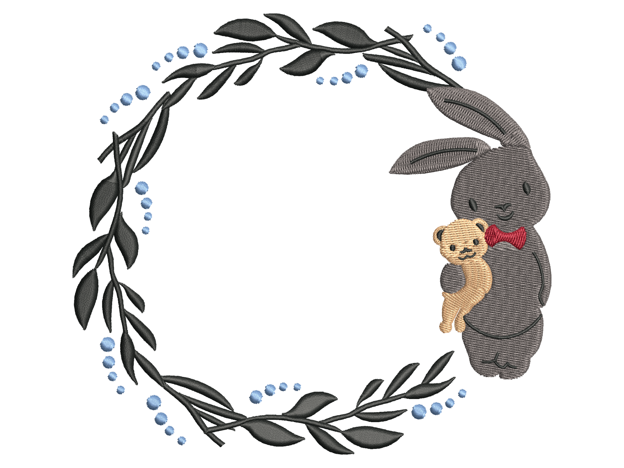 Cute Bunny Teddy Wreath
