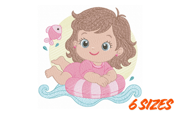 Cute Girl Summer Embroidery Design Pack