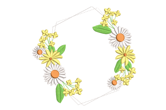Daisy Hexagon Wreath