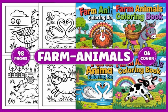 Farm Animals Coloring Pages for Kids