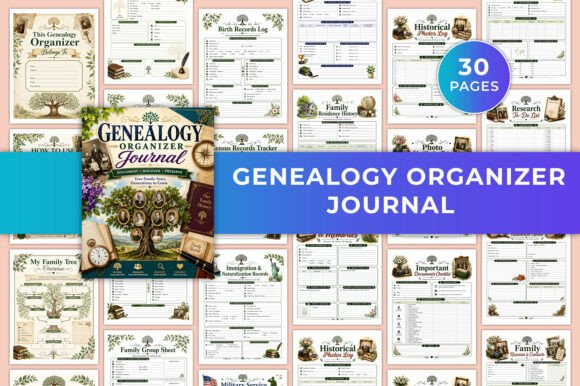Genealogy Organizer Journal KDP Graphic