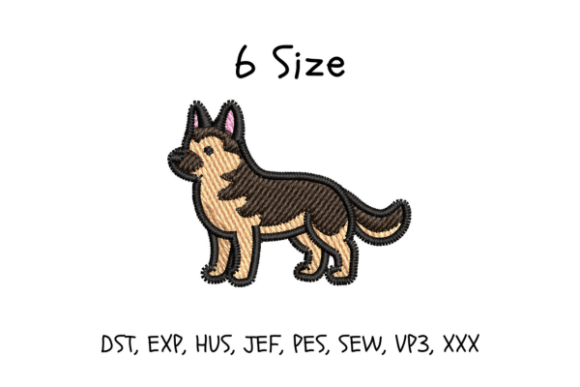 German Shepherd Embroidery Design