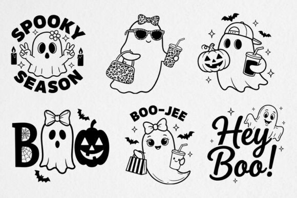 Spooky Season Ghost SVG Bundle – Cute Halloween Cut Files