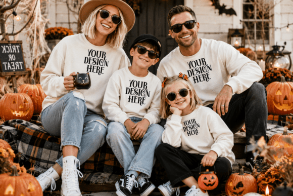 Gildan 18000 Halloween Family Mockup