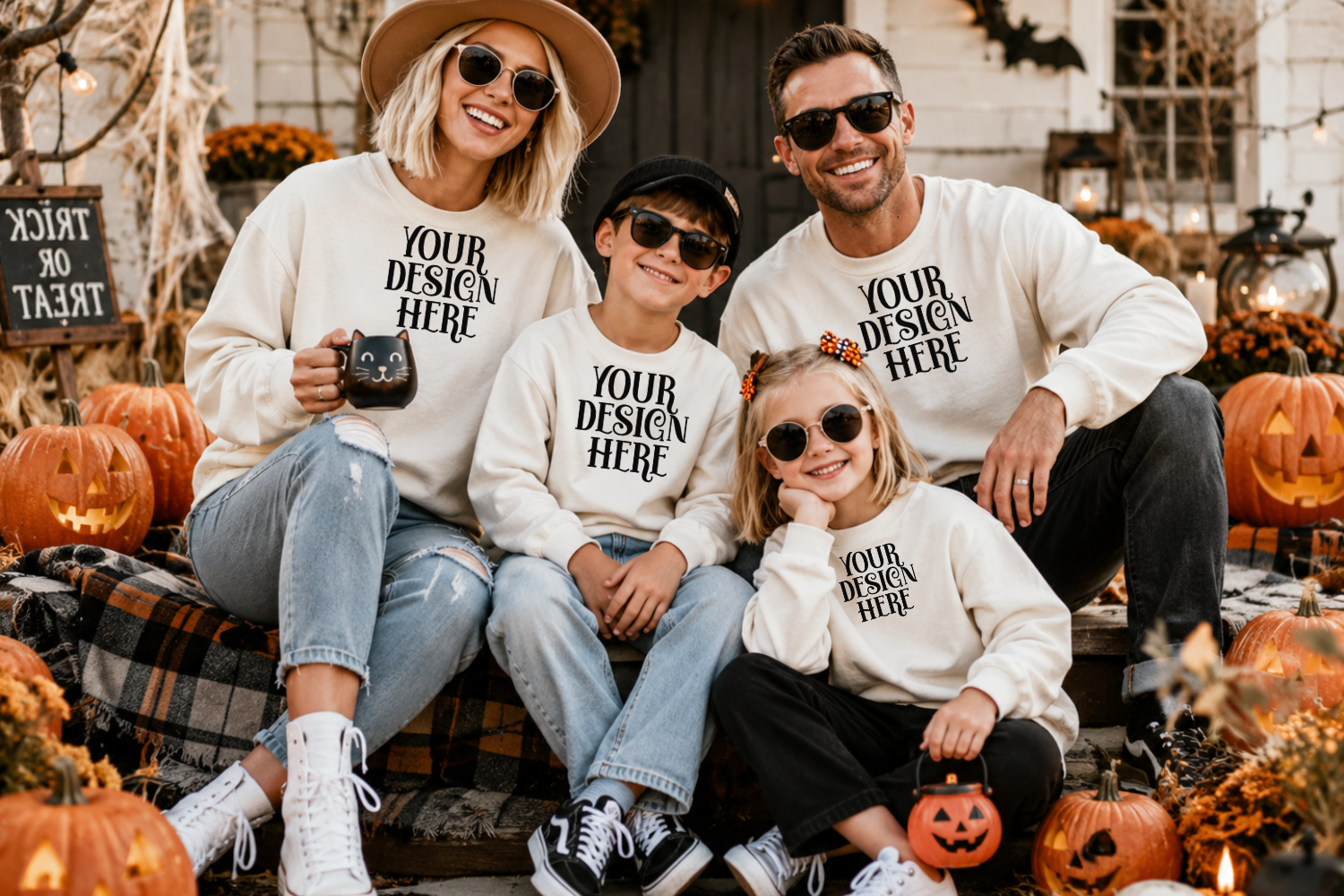 Gildan 18000 Halloween Family Mockup