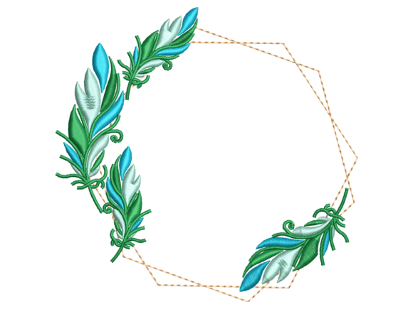 Green Leaf Geometric Wreath