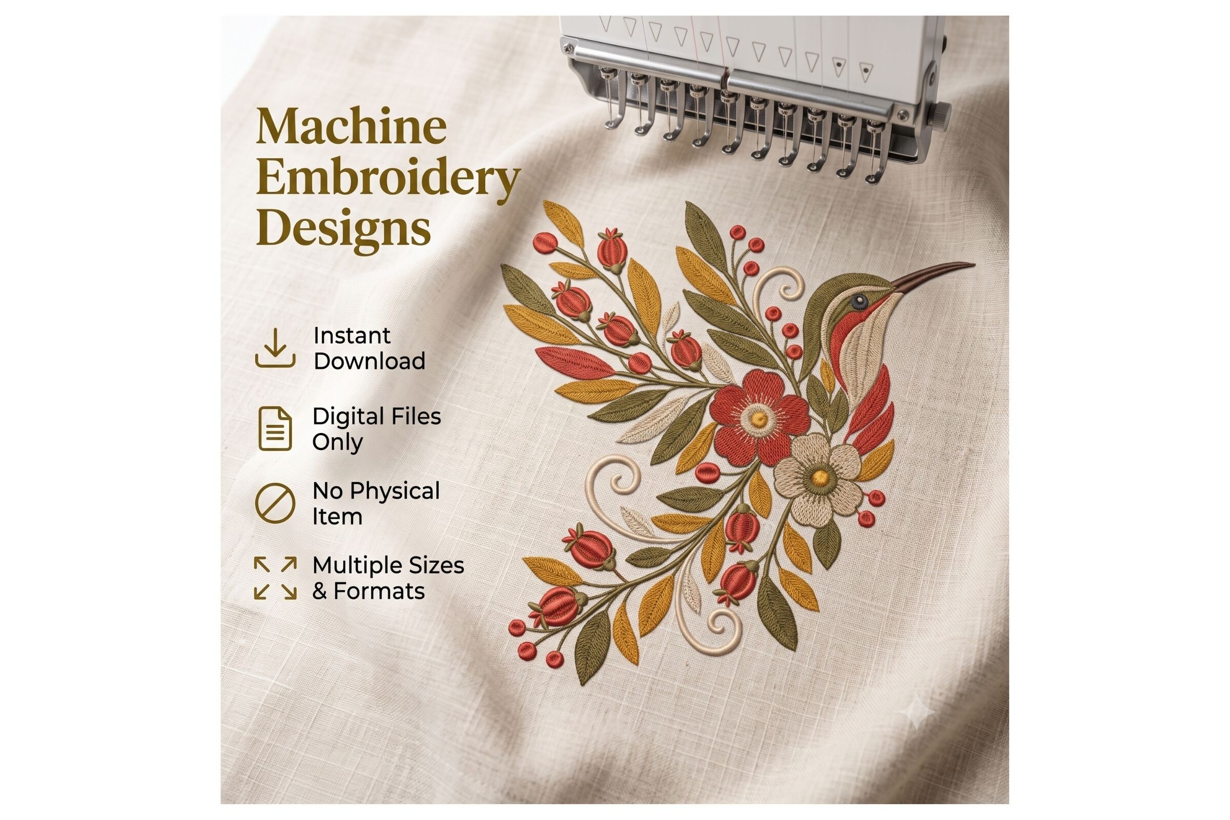 Hummingbird Floral Rose Hip
