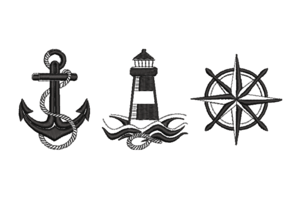 Nautical Anchor Lighthouse Compass