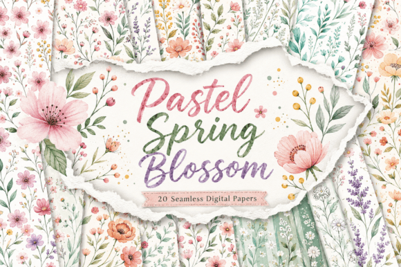 Pastel Spring Blossom Digital Seamless
