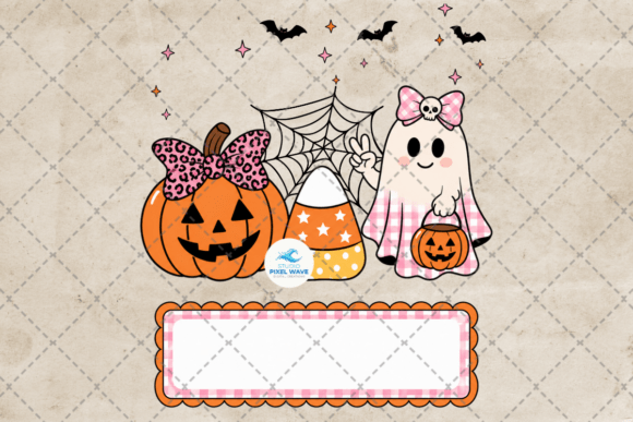 Personalized Kids Girl Ghost Pumpkin Png