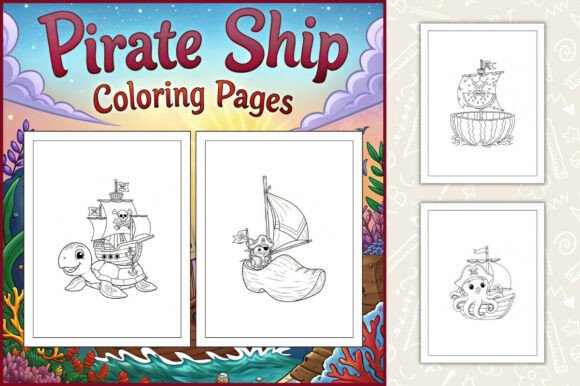 Pirate Ship Coloring Pages for Kids