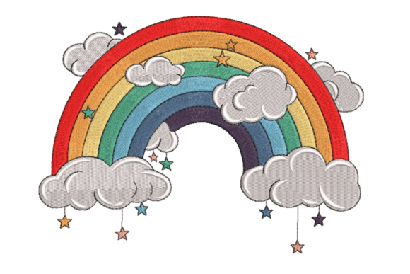 Rainbow Clouds & Stars – Cute Sky