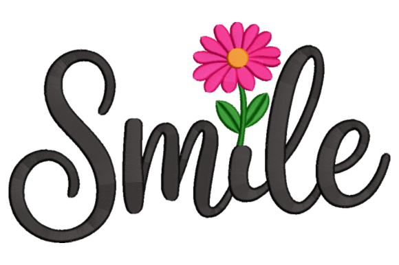 Smile Floral Embroidery Design