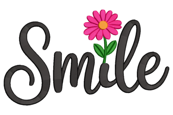 Smile Floral Embroidery Design