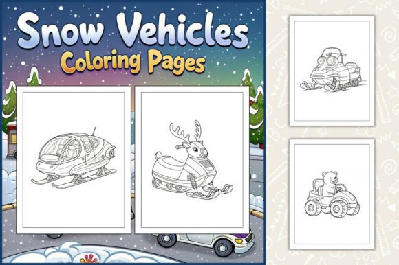 Snow Vehicles Coloring Pages for Kids