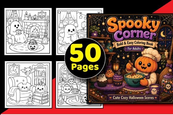 Spooky Corner Adult Coloring Book Bundle