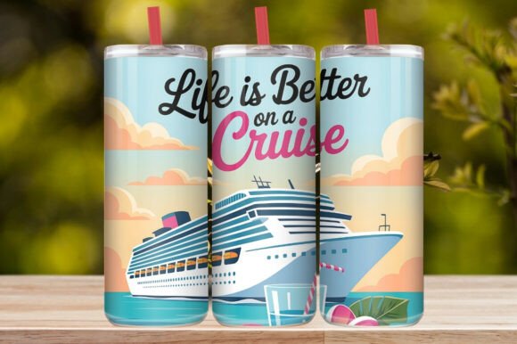 Summer Cruise Tumbler Wrap Design
