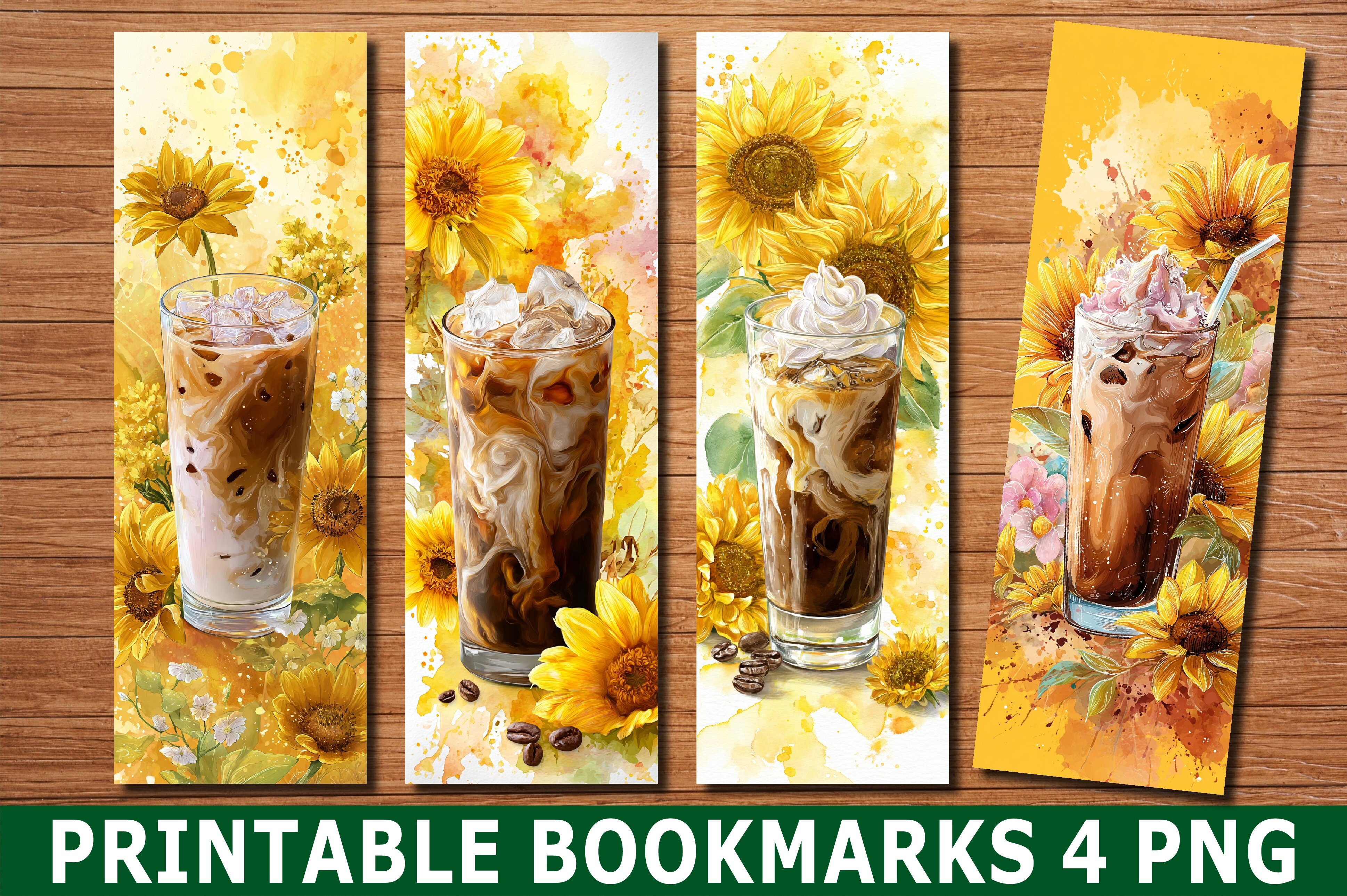 Sunflower Iced Coffee Tea Bookmark