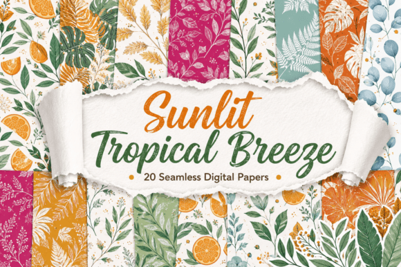 Sunlit Tropical Breeze –Digital Seamless