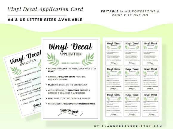 Vinyl Decal Application Instructions