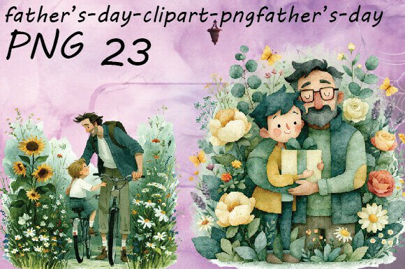 Watercolor Fathers Day Clipart