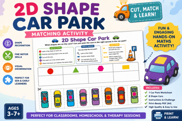 2D Shape Car Park Matching Activity