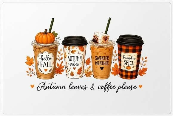 Autumn Coffee Lover PNG