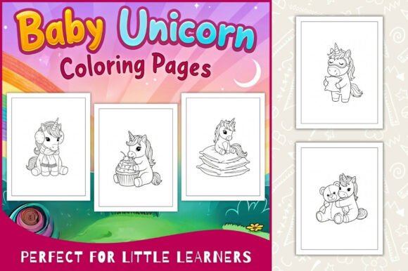 Baby Unicorn Coloring Pages