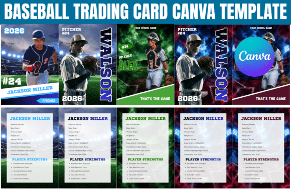 Baseball Trading Card Canva Template
