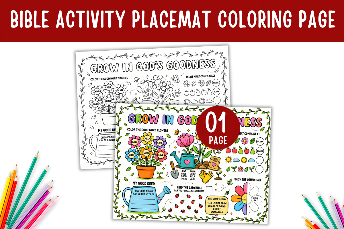 Bible Activity Placemat Coloring Page