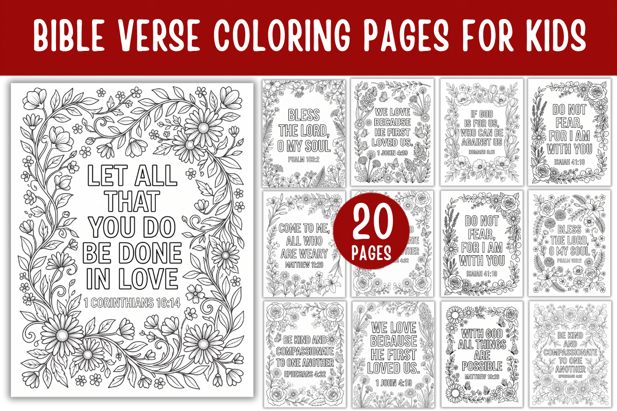 Bible Verse Coloring Pages for Kids