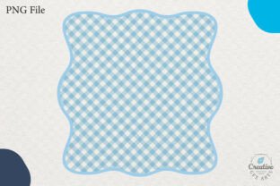 Blue Gingham Checkered Frame Clipart SVG Graphic by Creative Gfx Arts ...