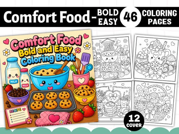 Comfort Food Bold and Easy Coloring Book