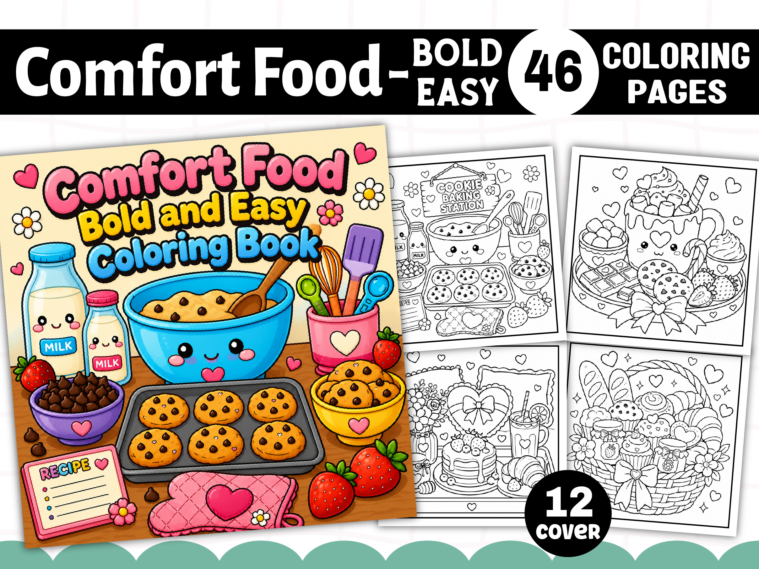 Comfort Food Bold and Easy Coloring Book