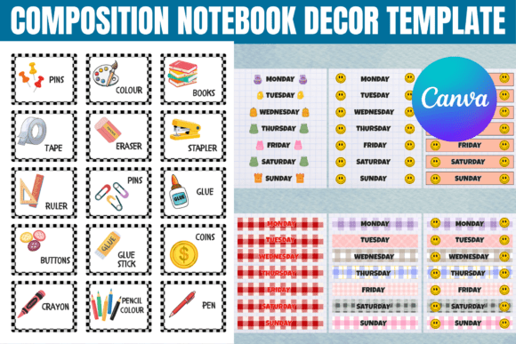 Composition Notebook Decor Template