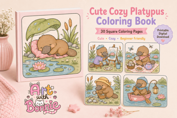 Cute Cozy Platypus Coloring Pages Pack