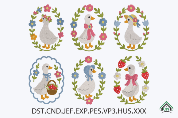 Cute Goose Embroidery Design Bundle