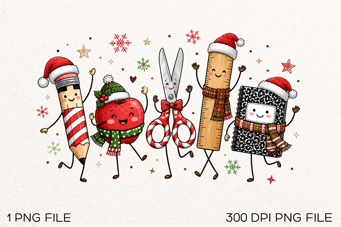 Cute Merry Christmas School Sublimation