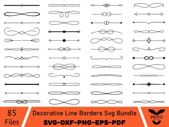 Decorative Line Borders Svg Bundle