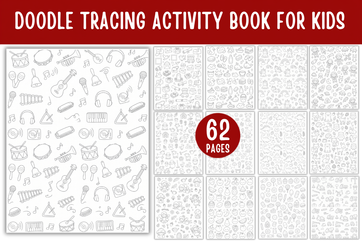 Doodle Tracing Activity Book Kids