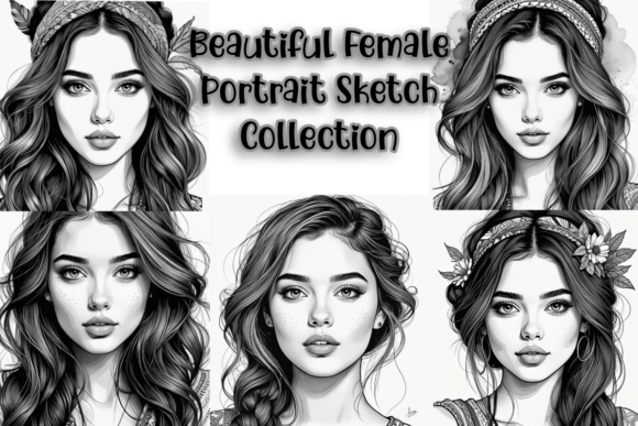 Elegant Women's Portrait Sketch Collecti