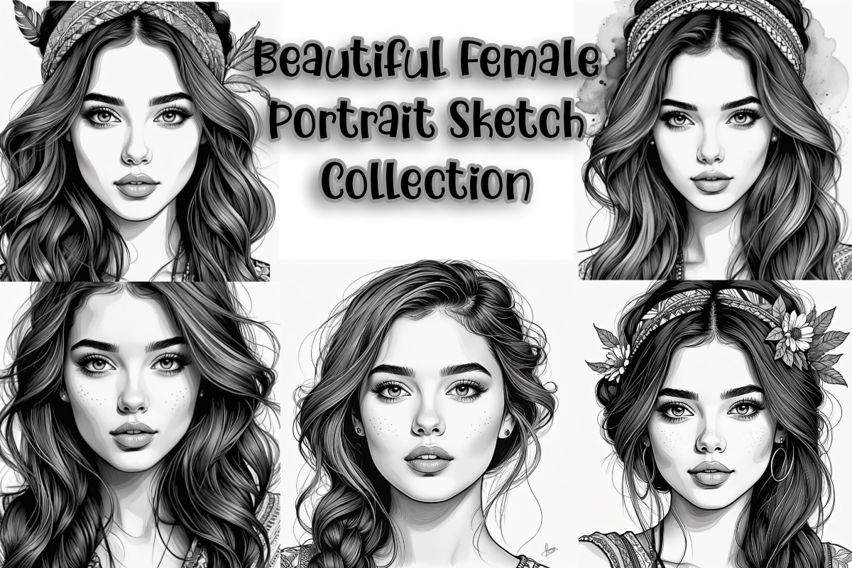 Elegant Women's Portrait Sketch Collecti