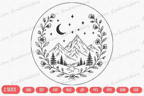 Floral Mountain Landscape