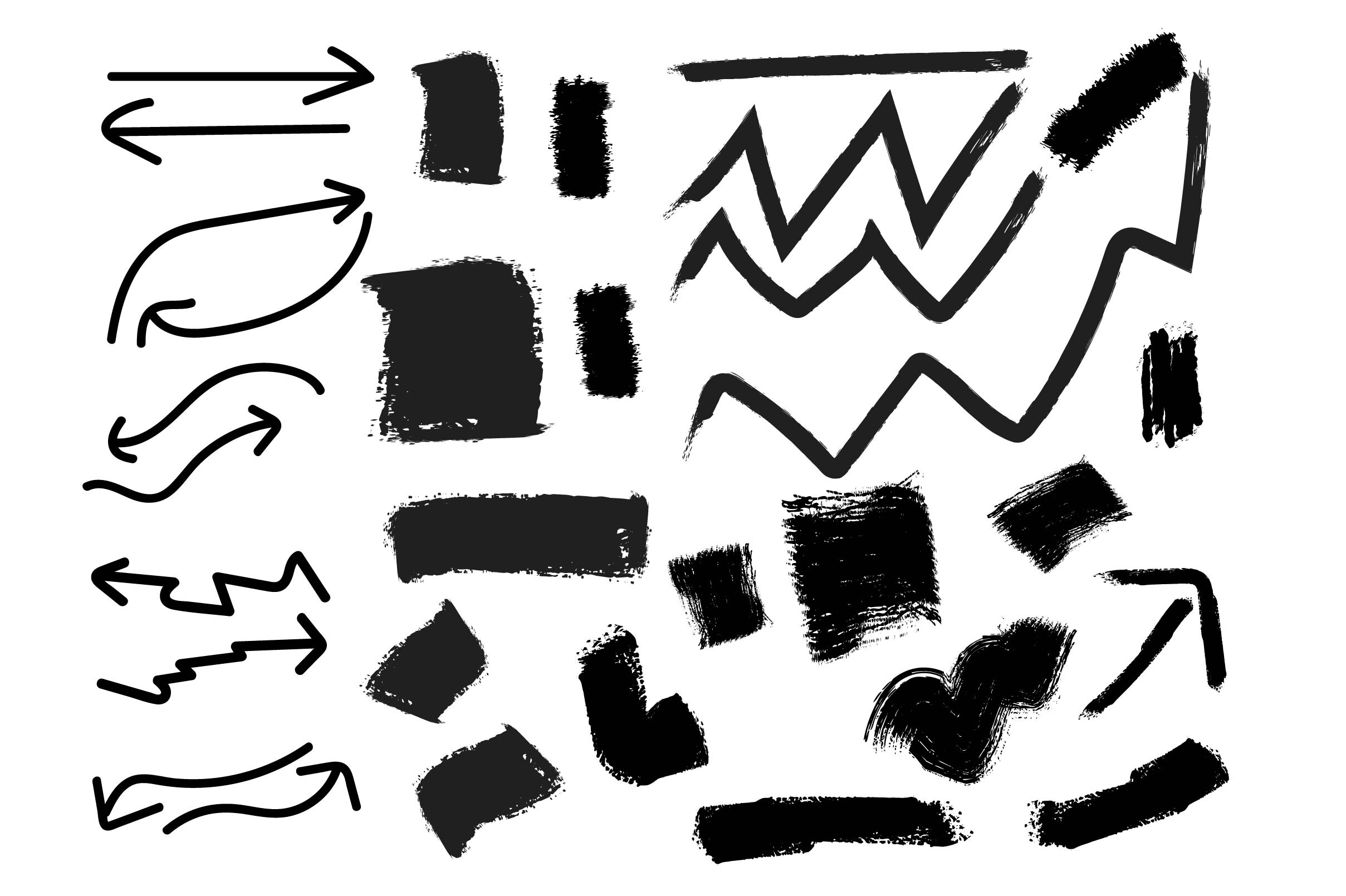Hand Drawn Brush Strokes Bundle