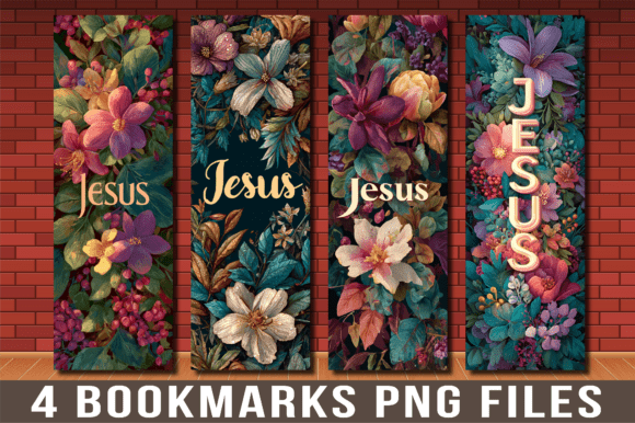 Jesus Christian Floral Bookmark Png