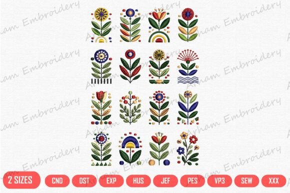 Nordic Flower, Scandinavian Folk Floral