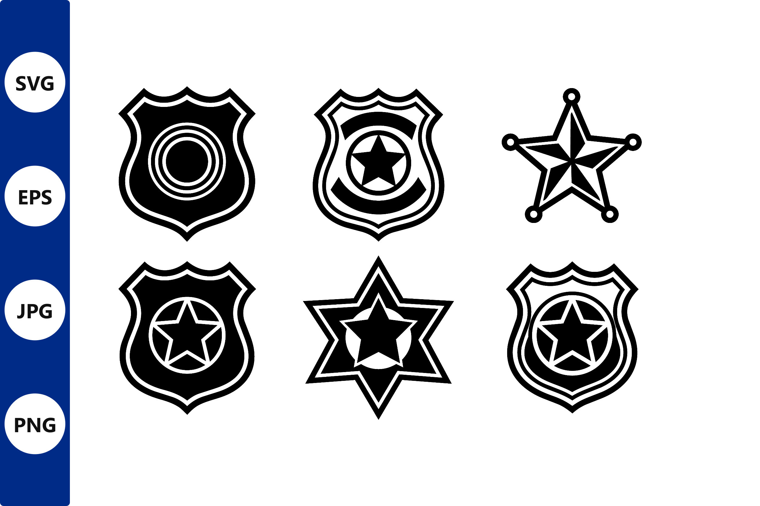 Police Badge Icon Collection Graphic by Cute Things · Creative Fabrica